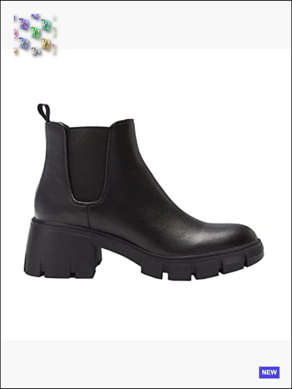 Lug Sole Platform Ankle Booties Chelsea Slip on Chunky Block Heel Leather